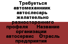 Требуеться автомеханниик, автослесарь (желатеельно разностороннего профеля)  › Название организации ­ автосервис › Отрасль предприятия ­ авторемонт › Название вакансии ­ механик, слесарь › Место работы ­ Левобережный р-н › Возраст от ­ 24 › Возраст до ­ 50 - Воронежская обл., Воронеж г. Работа » Вакансии   . Воронежская обл.